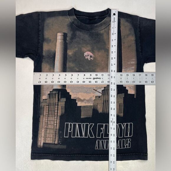VINTAGE Pink Floyd Animals Graphic Women Small Black Short Sleeve Music - Picture 5 of 5